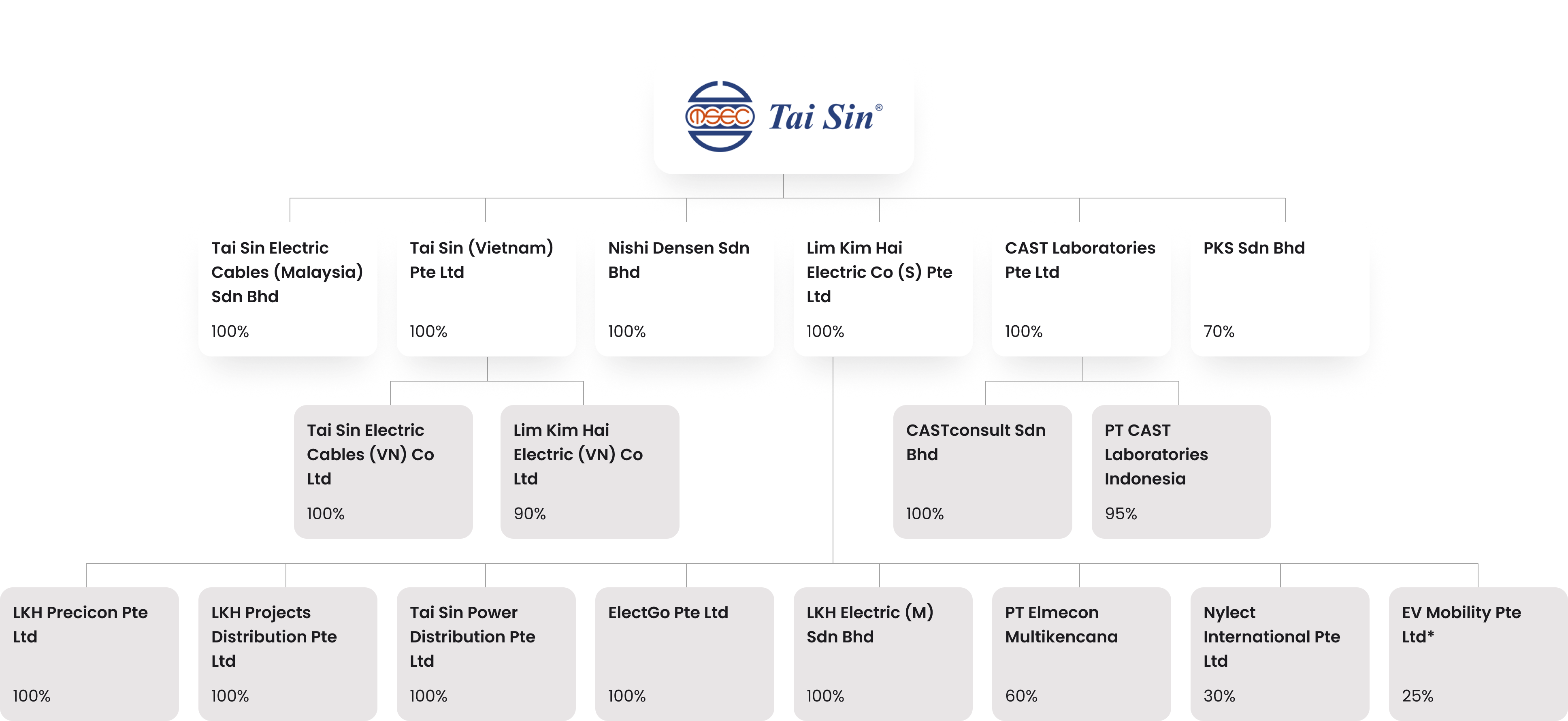 Tai Sin corporate structure chart