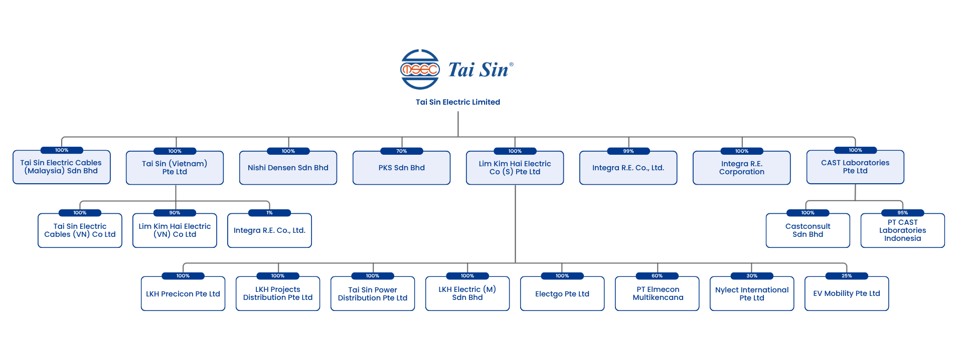 Tai Sin corporate structure chart